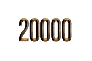 20000 subscribers celebration greeting Number with historical design png