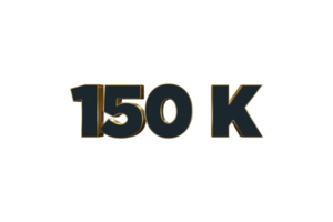 150 K iscritti celebrazione saluto numero con lusso design png