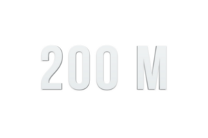 200 million subscribers celebration greeting Number with minimal design png