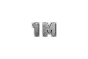 1 million subscribers celebration greeting Number with concrete design png