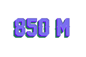 850 million subscribers celebration greeting Number with vintage design png