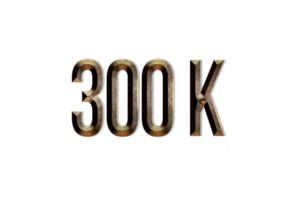 300 k subscribers celebration greeting Number with historical design png