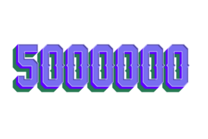 5000000 subscribers celebration greeting Number with vintage design png