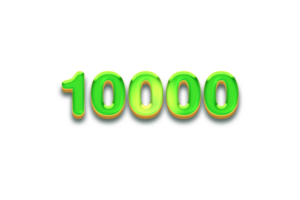 10000 subscribers celebration greeting Number with candy design png