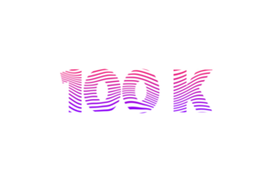 100 k subscribers celebration greeting Number with waves design png