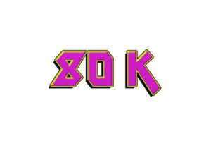 80 k subscribers celebration greeting Number with game design png