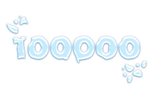100000 subscribers celebration greeting Number with water design png
