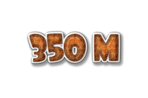 350 million subscribers celebration greeting Number with burger design png