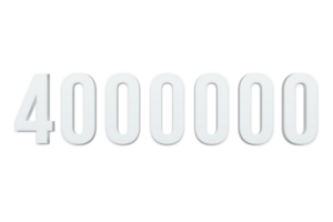 4000000 subscribers celebration greeting Number with minimal design png