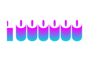 1000000 subscribers celebration greeting Number with multi color design png