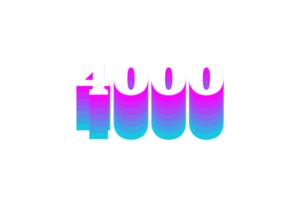 4000 iscritti celebrazione saluto numero con Multi colore design png