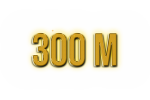 300 million subscribers celebration greeting Number with golden design png