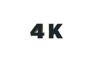 4 k subscribers celebration greeting Number with luxury design png