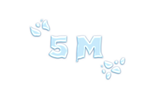 5 million subscribers celebration greeting Number with water design png