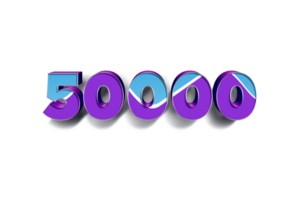 50000 les abonnés fête salutation nombre avec bleu violet conception png