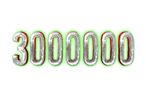 3000000 subscribers celebration greeting Number with horror design png