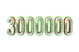 3000000 suscriptores celebracion saludo número con horror diseño png