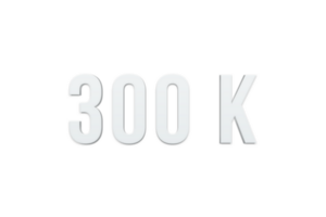 300 k subscribers celebration greeting Number with minimal design png