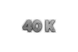 40 k subscribers celebration greeting Number with concrete design png