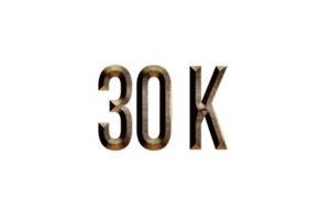 30 k subscribers celebration greeting Number with historical design png