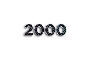 2000 subscribers celebration greeting Number with net design png