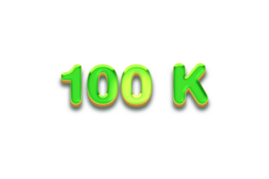 100 k subscribers celebration greeting Number with candy design png