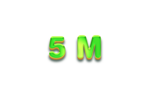 5 million subscribers celebration greeting Number with candy design png