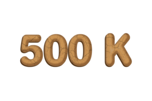 500 k subscribers celebration greeting Number with mud design png