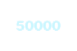 50000 prenumeranter firande hälsning siffra med frysta design png
