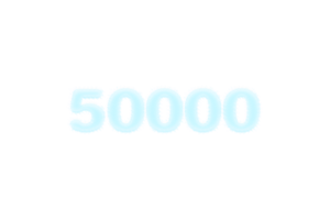 50000 les abonnés fête salutation nombre avec congelé conception png