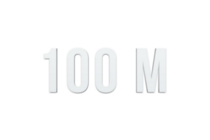 100 million subscribers celebration greeting Number with minimal design png