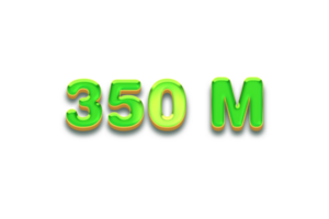 350 million subscribers celebration greeting Number with candy design png