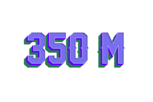 350 million subscribers celebration greeting Number with vintage design png