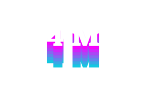 4 million subscribers celebration greeting Number with tech design png