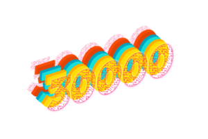 30000 subscribers celebration greeting Number with tech design png