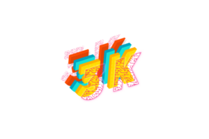 3 k subscribers celebration greeting Number with tech design png