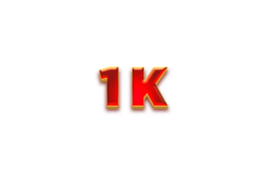 1 k subscribers celebration greeting Number with fruity design png