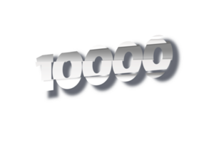 10000 suscriptores celebracion saludo número con corte diseño png
