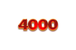 4000 iscritti celebrazione saluto numero con fruttato design png