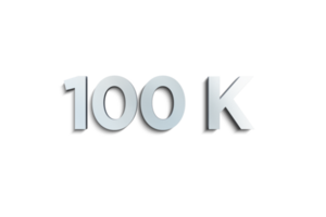 100 k Abonnenten Feier Gruß Nummer mit Stahl Design png