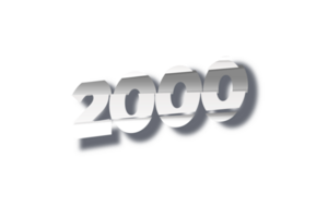 2000 subscribers celebration greeting Number with cutting design png