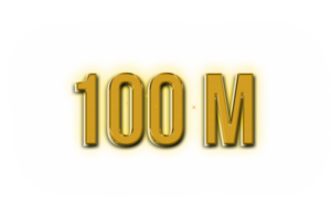 100 millón suscriptores celebracion saludo número con dorado diseño png