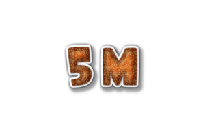 5 million subscribers celebration greeting Number with burger design png