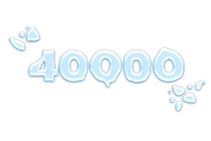 40000 iscritti celebrazione saluto numero con acqua design png