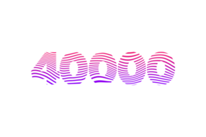 40000 subscribers celebration greeting Number with waves design png