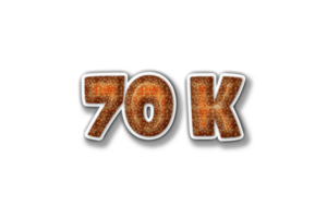 70 k subscribers celebration greeting Number with burger design png