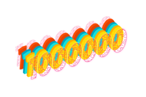 1000000 subscribers celebration greeting Number with tech design png