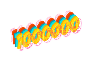 1000000 suscriptores celebracion saludo número con tecnología diseño png