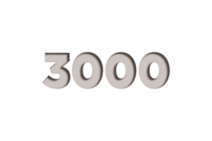 3000 suscriptores celebracion saludo número con mármol grabado diseño png