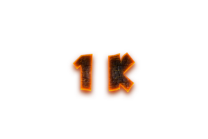 1 K iscritti celebrazione saluto numero con carbone design png